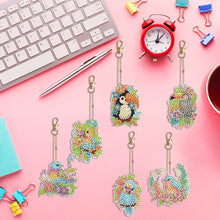 Load image into Gallery viewer, 6PCS Double Sided Special Shape Diamond Painting Keychain (Birds)