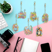 Load image into Gallery viewer, 6PCS Double Sided Special Shape Diamond Painting Keychain (Birds)