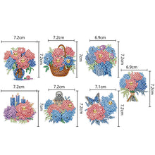 Load image into Gallery viewer, 7PCS Double Sided Special Shape Diamond Painting Keychain (Flowers)