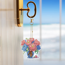 Load image into Gallery viewer, 7PCS Double Sided Special Shape Diamond Painting Keychain (Flowers)