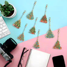 Load image into Gallery viewer, 8PCS Double Sided Full Drill Keyring Special Shape Diamond Art Keyring Xmas Tree