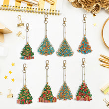 Load image into Gallery viewer, 8PCS Double Sided Full Drill Keyring Special Shape Diamond Art Keyring Xmas Tree