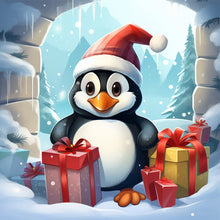 Load image into Gallery viewer, Diamond Painting - Full Round - penguin giving gift (30*30CM)