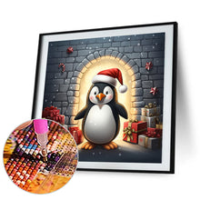 Load image into Gallery viewer, Diamond Painting - Full Round - penguin giving gift (30*30CM)