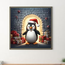 Load image into Gallery viewer, Diamond Painting - Full Round - penguin giving gift (30*30CM)