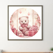 Load image into Gallery viewer, Diamond Painting - Full Round - Pink bear in the snow (30*30CM)