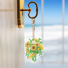 Load image into Gallery viewer, 6PCS Double Sided Special Shape Diamond Painting Art Keychain Pendant Flower Pot