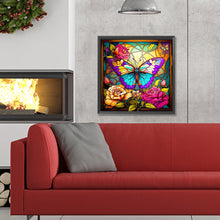 Load image into Gallery viewer, Diamond Painting - Full Round - butterfly glass painting (30*30CM)