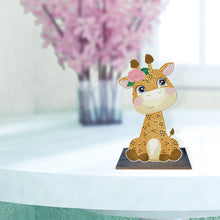 Load image into Gallery viewer, Wooden Desktop Diamond Painting Ornament Diamond Table Decor (Baby Giraffe #3)