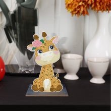 Load image into Gallery viewer, Wooden Desktop Diamond Painting Ornament Diamond Table Decor (Baby Giraffe #3)