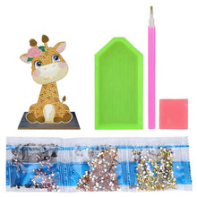 Load image into Gallery viewer, Wooden Desktop Diamond Painting Ornament Diamond Table Decor (Baby Giraffe #3)