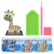 Load image into Gallery viewer, Wooden Desktop Diamond Painting Ornament Diamond Table Decor (Baby Giraffe #4)