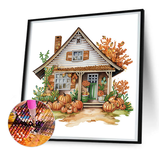 Diamond Painting - Partial Special Shaped - Pumpkin Hut (30*30CM)