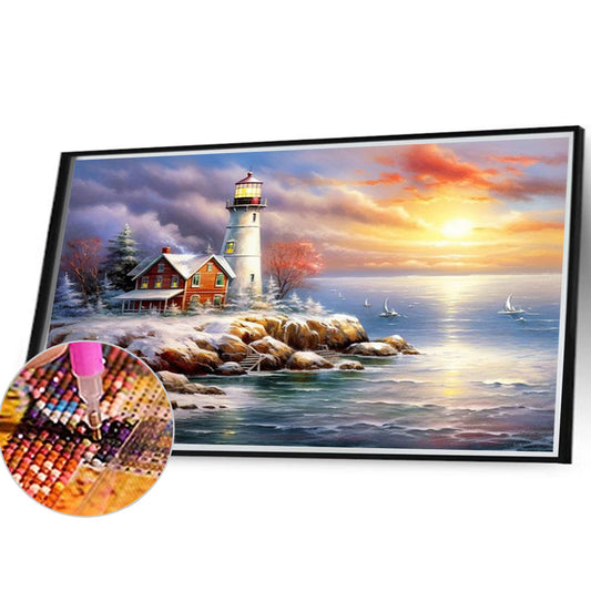 Diamond Painting - Full Round - seaside lighthouse (40*30CM)