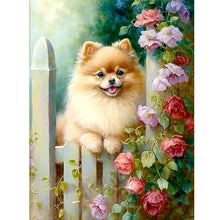 Load image into Gallery viewer, Diamond Painting - Full Round - Puppies in Flower Manor (30*40CM)