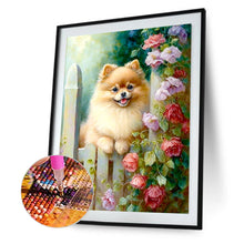 Load image into Gallery viewer, Diamond Painting - Full Round - Puppies in Flower Manor (30*40CM)
