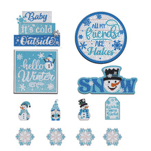 Load image into Gallery viewer, Acrylic Crystal Painting Desktop Kit Gift for Christmas (Christmas Element Blue)