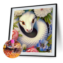 Load image into Gallery viewer, Diamond Painting - Full Round - white snake and flower (30*30CM)