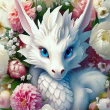 Load image into Gallery viewer, Diamond Painting - Full Round - white dragon and flower (30*30CM)