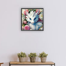 Load image into Gallery viewer, Diamond Painting - Full Round - white dragon and flower (30*30CM)