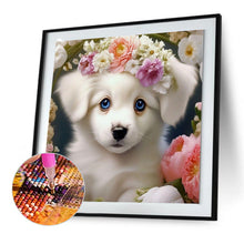 Load image into Gallery viewer, Diamond Painting - Full Round - dog and flower (30*30CM)