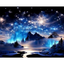 Load image into Gallery viewer, AB Diamond Painting - Full Round - starry night mountains and rivers (50*40CM)