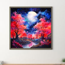 Load image into Gallery viewer, Diamond Painting - Full Round - maple leaf forest night view (40*40CM)