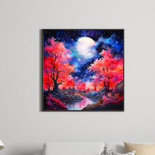 Load image into Gallery viewer, Diamond Painting - Full Round - maple leaf forest night view (40*40CM)