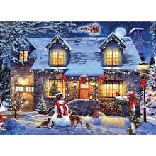 Load image into Gallery viewer, AB Diamond Painting - Full Round - Christmas snowy night (55*40CM)