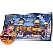 Load image into Gallery viewer, AB Diamond Painting - Full Round - Christmas snowy night (55*40CM)