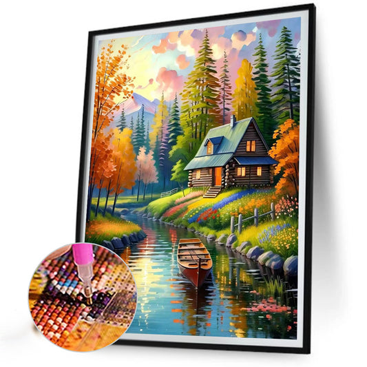 Diamond Painting - Full Round - lake house (40*50CM)