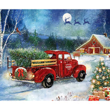 Load image into Gallery viewer, Diamond Painting - Full Round - red christmas truck (50*60CM)