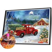 Load image into Gallery viewer, Diamond Painting - Full Round - red christmas truck (50*60CM)