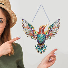 Load image into Gallery viewer, Acrylic Special Shape Diamond Painting Hanging Sign (Hummingbird #1)