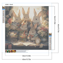 Load image into Gallery viewer, Diamond Painting - Full Round - Rabbits gathered together (40*40CM)