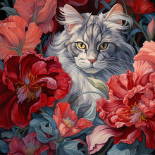 Load image into Gallery viewer, AB Diamond Painting - Full Round - kitten in flower (40*40CM)