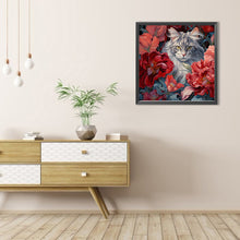 Load image into Gallery viewer, AB Diamond Painting - Full Round - kitten in flower (40*40CM)