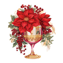 Load image into Gallery viewer, Diamond Painting - Partial Special Shaped - Christmas water cup with red flowers (30*30CM)