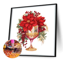 Load image into Gallery viewer, Diamond Painting - Partial Special Shaped - Christmas water cup with red flowers (30*30CM)