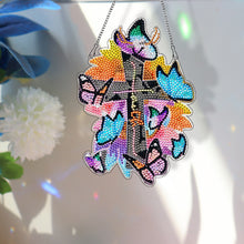 Load image into Gallery viewer, Round DIY Diamond Painting Ornaments for Home Wall Decor (Butterfly Cross #1)