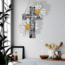 Load image into Gallery viewer, Round DIY Diamond Painting Ornaments for Home Wall Decor (Butterfly Cross #2)