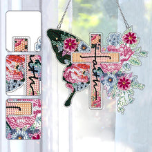 Load image into Gallery viewer, Round DIY Diamond Painting Ornaments for Home Wall Decor (Butterfly Cross #3)