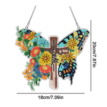 Load image into Gallery viewer, Round DIY Diamond Painting Ornaments for Home Wall Decor (Butterfly Cross #4)