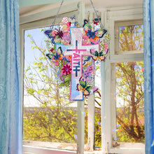 Load image into Gallery viewer, Round DIY Diamond Painting Ornaments for Home Wall Decor (Butterfly Cross #5)