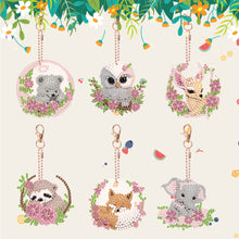 Load image into Gallery viewer, 6PCS Double Sided Full Drill Keyring Diamond Painting Keychain (Small Animal #1)