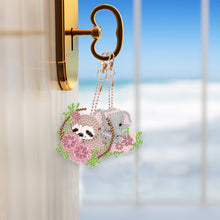 Load image into Gallery viewer, 6PCS Double Sided Full Drill Keyring Diamond Painting Keychain (Small Animal #1)
