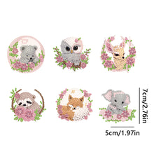 Load image into Gallery viewer, 6PCS Double Sided Full Drill Keyring Diamond Painting Keychain (Small Animal #1)