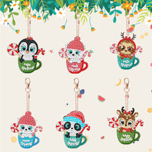 Load image into Gallery viewer, 6PCS Double Sided Full Drill Keyring Diamond Painting Keychain (Small Animal #5)