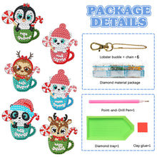 Load image into Gallery viewer, 6PCS Double Sided Full Drill Keyring Diamond Painting Keychain (Small Animal #5)