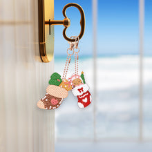 Load image into Gallery viewer, 6PCS Double Sided Diamond Painting Keychain (Xmas Stocking Critter #1)